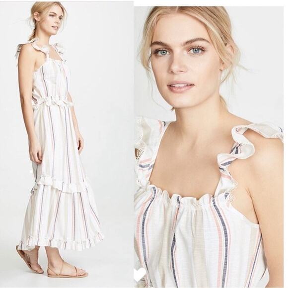 Misa Los Angeles Dresses & Skirts - Misa Los Angeles Dress Idonia Striped Flutter Sleeve Ruffle Cottagecore NWT